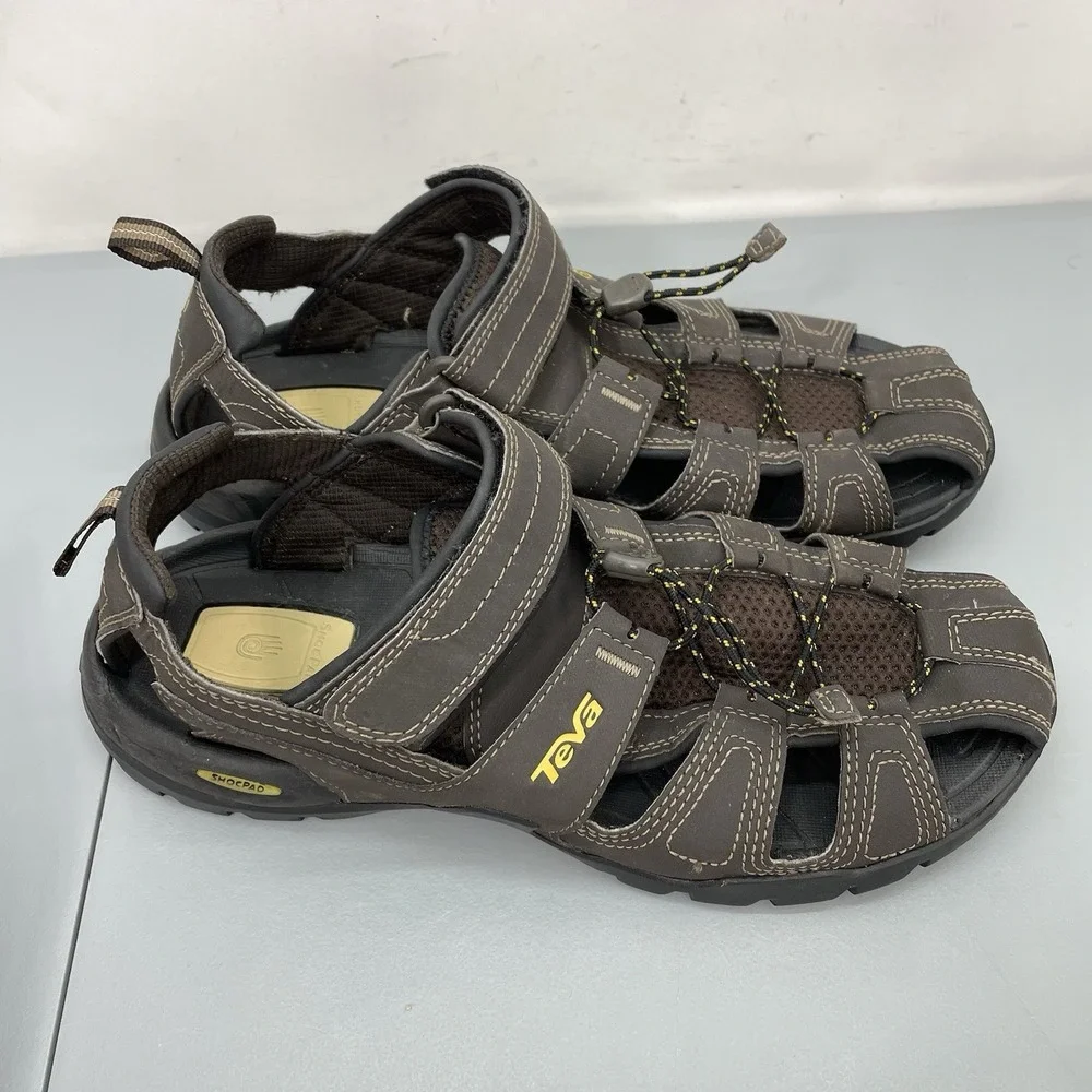 Teva Forebay Water Sandals Fisherman Closed Toe Outdoor Hiking Brown Mens 10